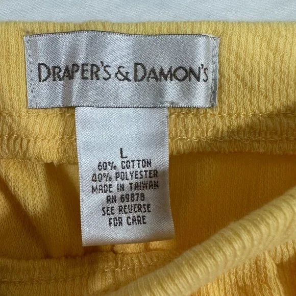 Draper's & Damon's Stretch ribbed Yellow pull on Pants side seam pockets - Picture 5 of 5
